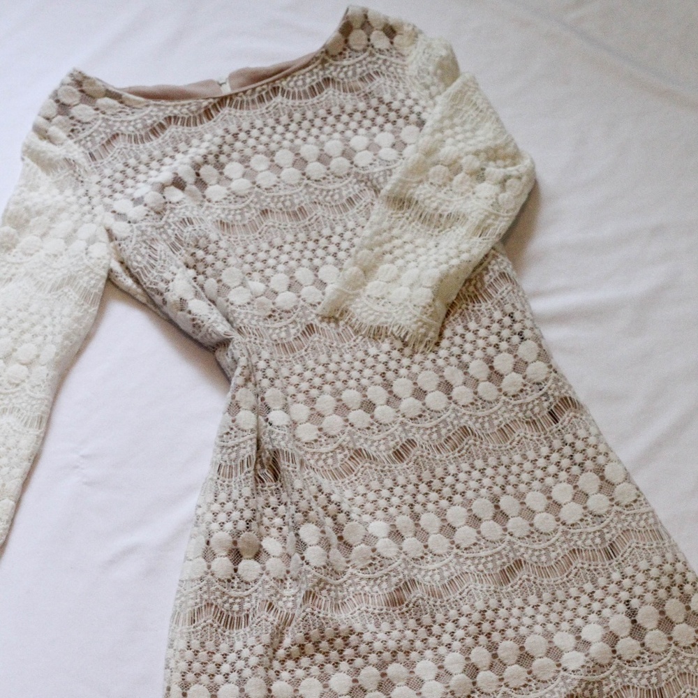 White Lace Sheath Dress